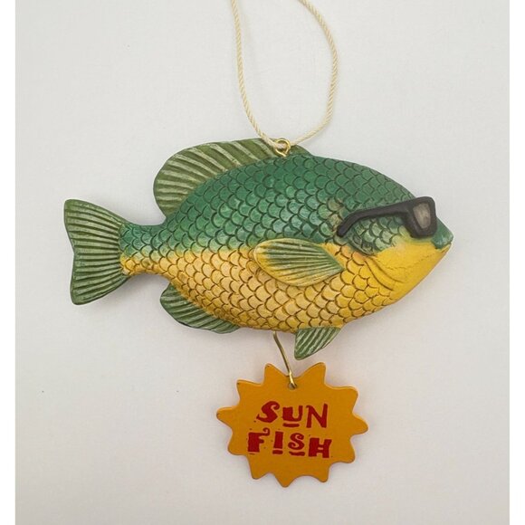 Sun Fish Christmas Tree Ornament Sunglasses Coastal Beach Nautical Decor - Picture 6 of 6